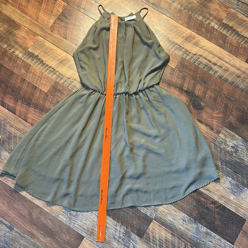 Lush Sage Green Halter Mini Dress box 5 - Picture 7 of 7